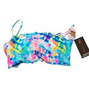 No Boundaries Tie Dye Bikini Swim Top  Size Small 3-5 NWT